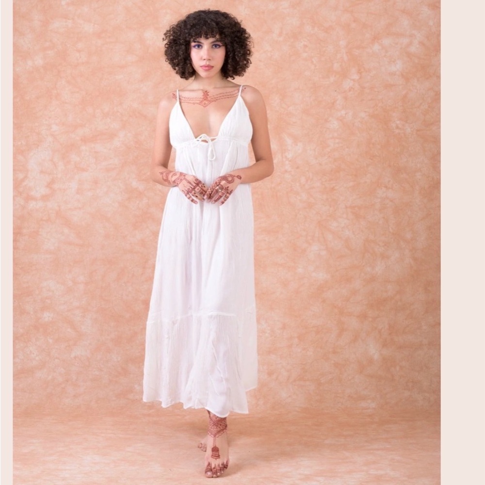 RHEA WOMENS WHITE PRINCESS MAXI DRESS NWT SIZE S/M